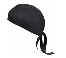 Winco Signature Chef Black Adjustable Tie Back Head Wrap Pack of  24 Pcs