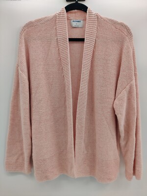 Old Navy Touchy Open Front Knit Cardigan In Peachy Treat Pink Womens Size XL