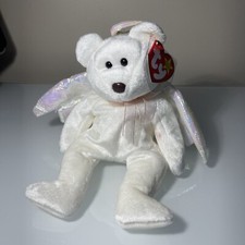TY Beanie Baby - HALO the Angel Bear 8.5 inch - MWMTs Stuffed Animal Toy White