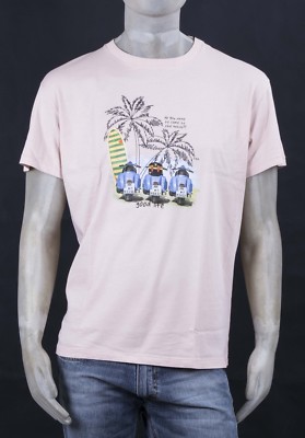 MODS London T-SHIRT RUND MIT GRAFIKDRUCK HELLROSA SCHNITT REGULAR FIT