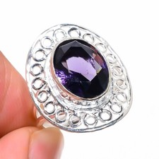 Purple Amethyst Gemstone 925 Sterling Silver Jewelry All Size Ring For Gift