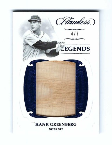 2019 Flawless #Hank Greenberg HOF Tigers Junbo Bat Relic 4/7 MINT