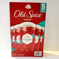OLD SPICE PURE SPORT High Indurance Deodorant Pack of 5 2.4 oz each New Sealed