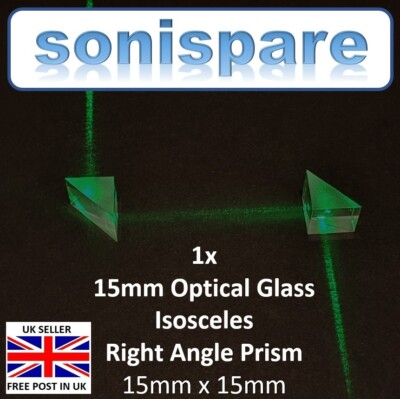15 mm Optisches Glasprisma Gleichschenklig Rechter Winkel Prisma Physikalische Optik Reflexion