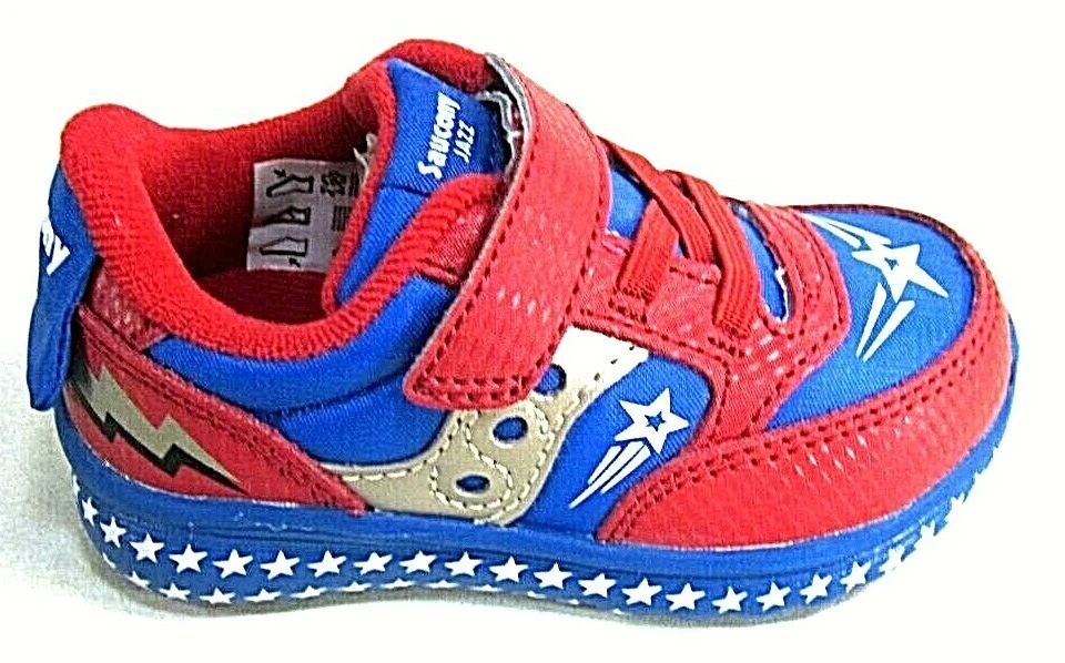 Saucony Baby Jazz Lite Shoes Red/Blue/Superhero Toddler's Size 4.5 Wide Eur 20.5 - Image 2 of 4
