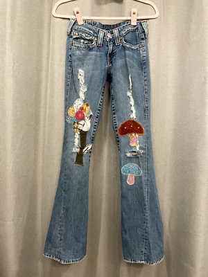 J1) True Religion Ashbury Jeans Boho Style Flared Women Size 24