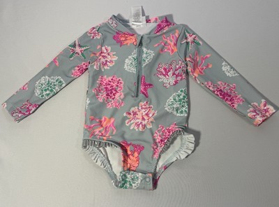 Nicole Miller Swimwear Bathing Swim Suit One Piece Long Sleeve Girls 18 Months 