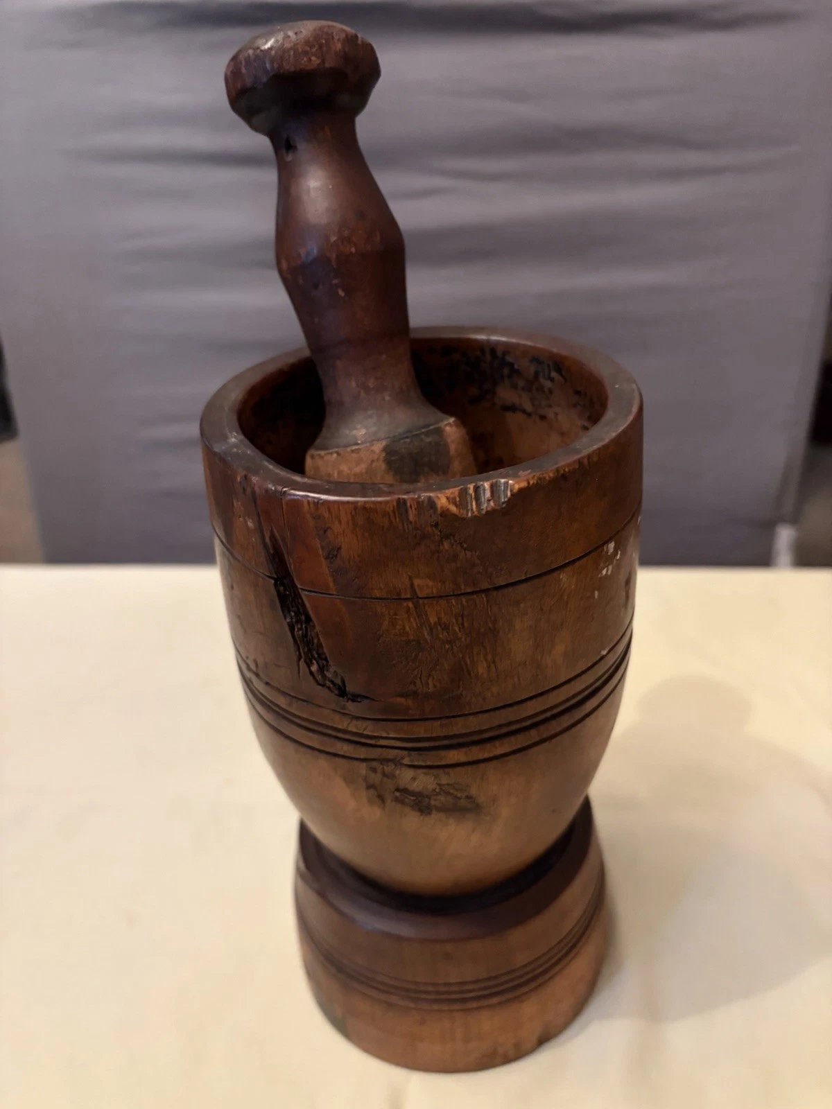 Vintage Pestle And Mortar Wood