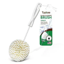 Tupkee Goblet Wine Glass Cleaning Brush – Soft Non-Scratch Foam Bristles
