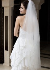 White Wedding Veil. Two Tier. New 