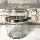 VTG 7759 B Pyrex 9 Cup Glass Percolator Flame Ware Complete LID DAMAGED