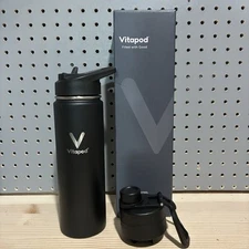 Vitapod Paris Hilton Black Go Tumbler Water Bottle with Straw Lid Brand New