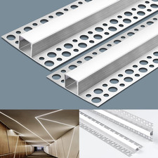 6 Pack LED Trimless Recessed Aluminum Channel with Diffuser End Caps