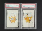 2000 Pokemon Pikachu Poker Playing Cards Joker Gold 025A & Silver 025B PSA 8