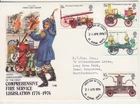 GB Stamps First Day Cover Fire Prevention, engine, ladder, steam PHILART 1974
