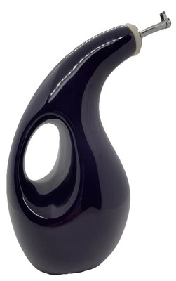 Rachael Ray Solid Glaze Ceramic EVOO Bottle Dispenser w/ Spout, Purple, 24 Oz.