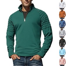 Men's Long Sleeve Fashion POLO Shirt Classic Casual Baggy Shirts