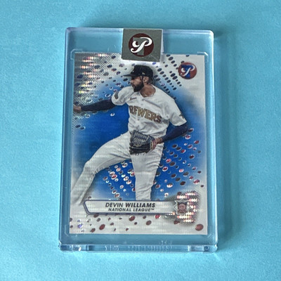 Topps 2023 Pristine Devin Williams Blue Refractor 23/75 #297 Brewers