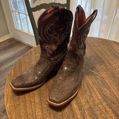 Vtg Dan Post Mens Leather Western Alligator Boot 10 D  DP 3345 R Brown