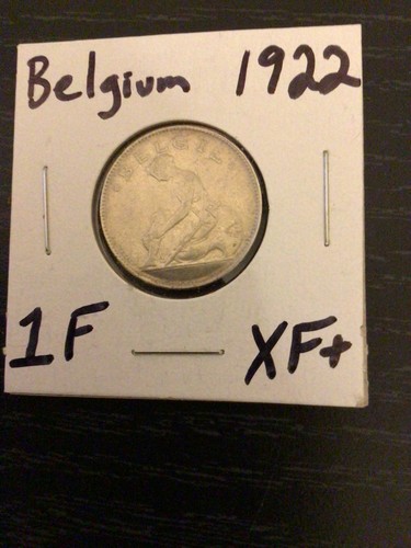 1922 Belgium 1 Franc World Coin Very Fine #0107