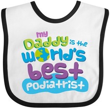 Inktastic Daddy Worlds Best Podiatrist Baby Bib Childs Kids Podiatrists Like Hws