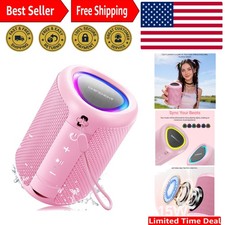 Lightweight Waterproof Bluetooth Speaker with LED Light   Perfect Summer Gift