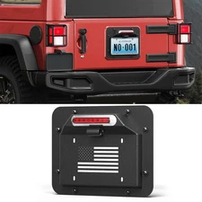 Fit Jeep Wrangler 07-18 JK Rear License Plate Relocation Bracket Kit w/Brake LED