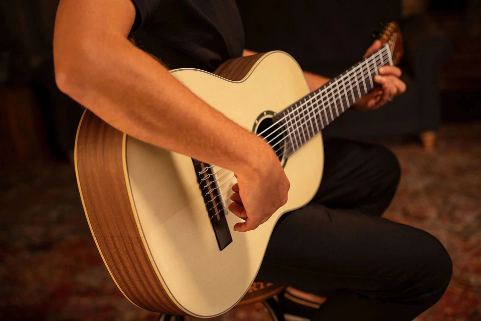 Family Series Pro 7-String Solid Top Nylon Classical Guitar w/ Bag - Image 2 of 2