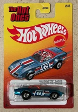 Hot Wheels The Hot Ones '69 Corvette Racer #2/8 Blue Bare Metal 1:64 Diecast New
