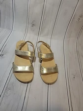 Vionic Orthaheel Havana Metallic Gold Sandal Slingback Buckle Womens 8 AS IS 