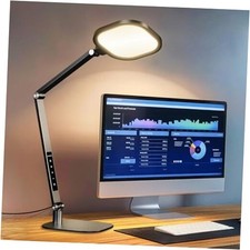 LED Desk Lamp for Home Office, 15W Computer Zoom Lighting with Swing Arm, Black