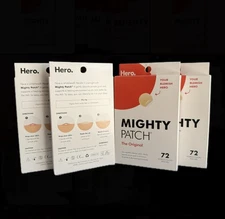 4 Packs Hero- Mighty Patch 72 Count The Original Hydrocolloid Acne Pimple Patch