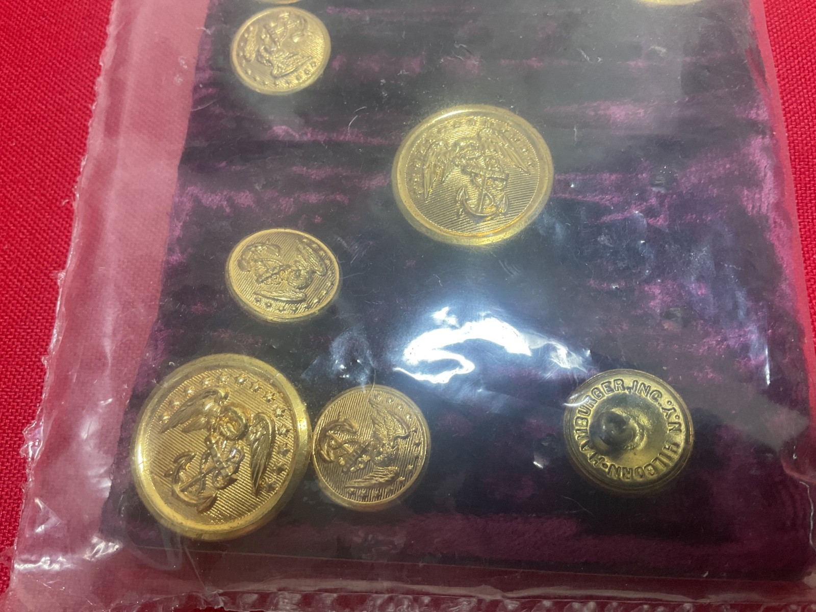 Hilborn Hamburger USA Military Uniform Jacket Buttons 10 Pieces