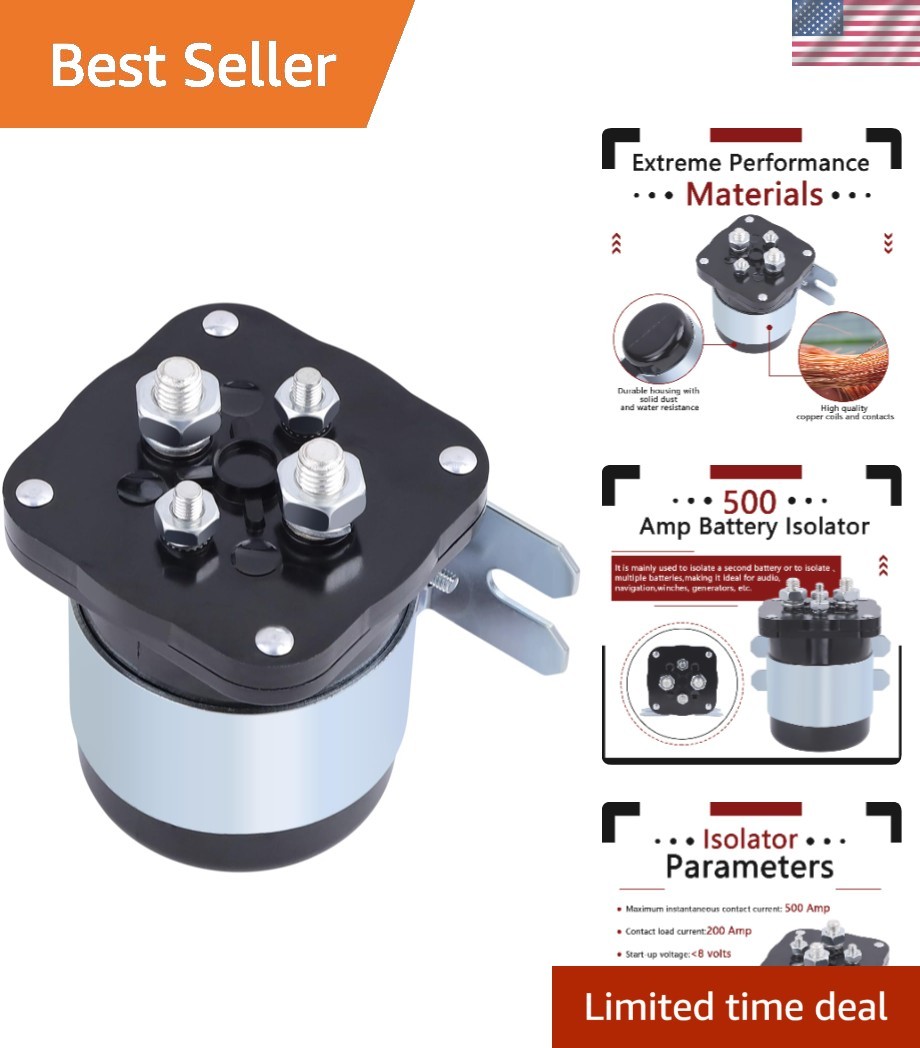 500 Amp Battery Isolator and Relay for Marine, Mobile Audio, Off-Road, Power Spo