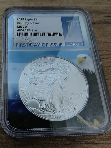 2019 MS70 Silver Eagle FDOI In Beautiful Eagle Core.   VERY RARE !!!