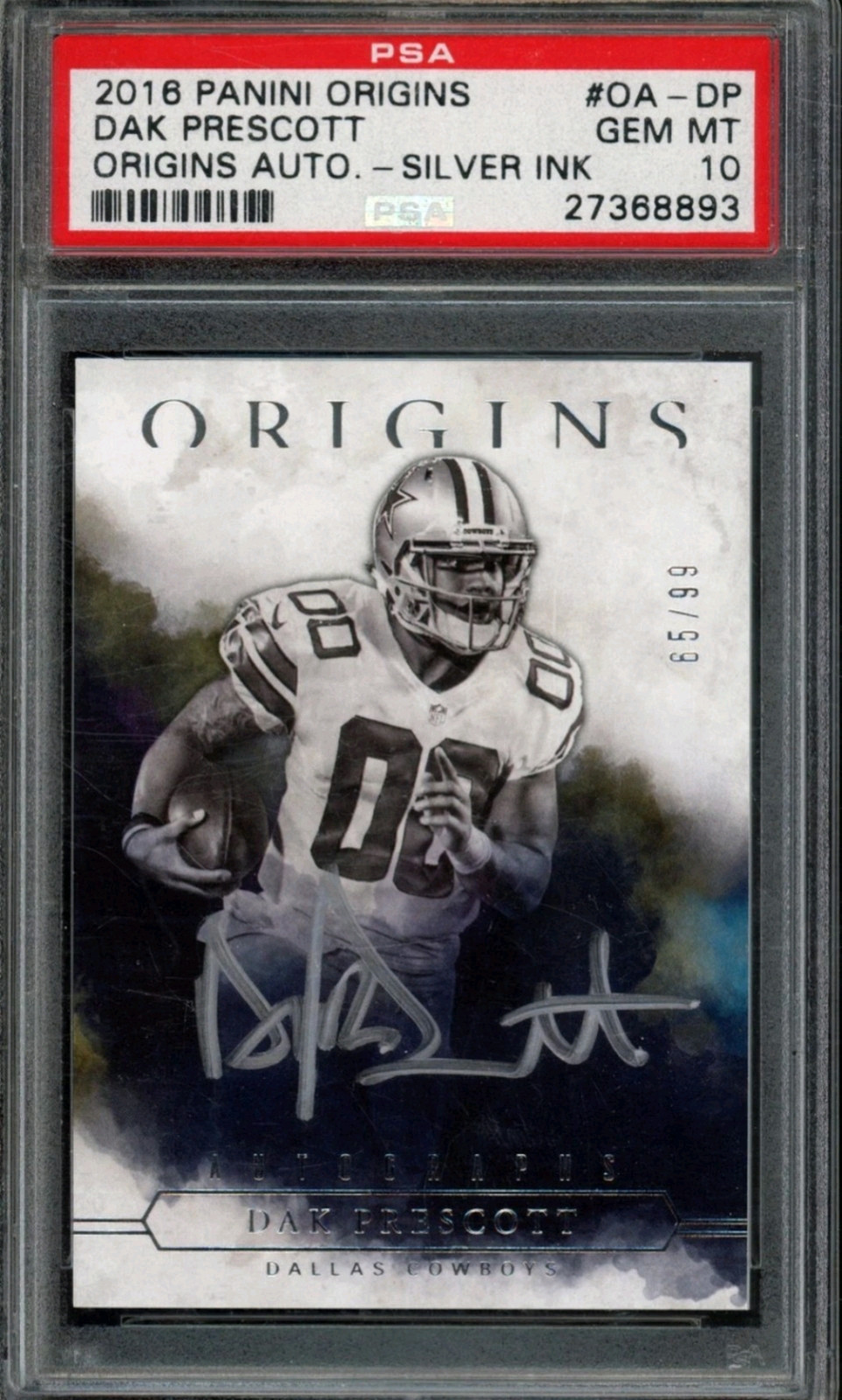 Dak Prescott Panini Origins Autographs #OADP Silver Ink