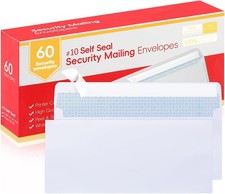 Zzrywuty 10 Letter Size Mailing Envelopes for 4.1 x 9.5 inches, White