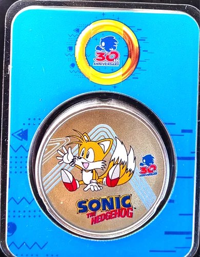 2021 Sonic The Hedgehog Sega Niue Mint Holder Color Vtg-0.999 Silver 1 Oz Coin A