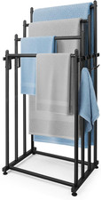 4 Tier Free Standing Towel Rack for Bathroom, 40" H Alloy Steel Towels Drying Ra