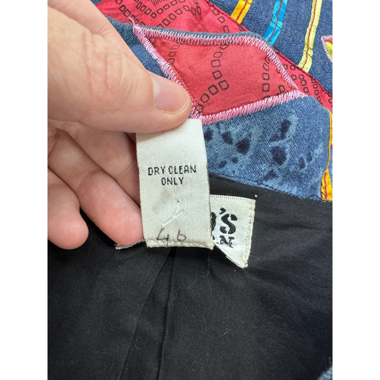 Chico's Design Vintage Silk Patchwork Colorful Ja… - image 4