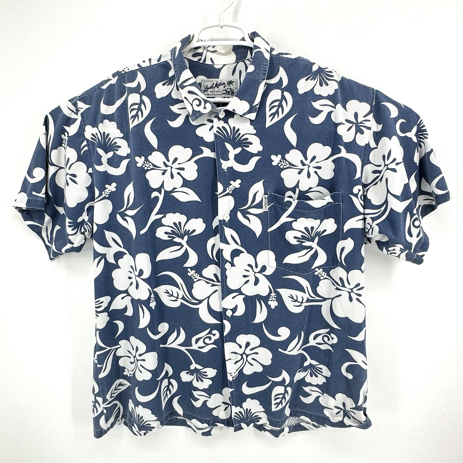 Local Motion Hawaiian Aloha Shirt Hawaii Island Tribal Floral Beach Men’s XL