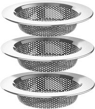 Sink Strainer Basket 3 Pack   304 Stainless Steel Kitchen Drain Strainer, Anti