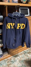 NYPD Zipper Front Long Sleeve Hoodie Adult Small Authentic Life Apparel 2005