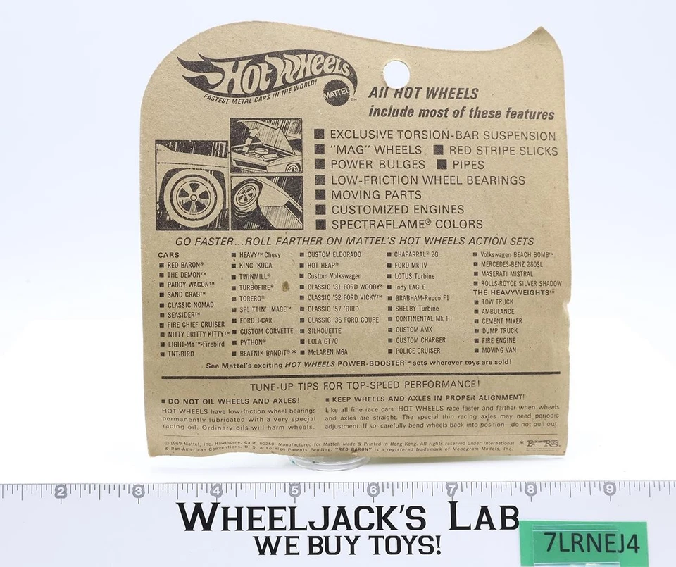 Lotus Turbine Aqua 1969 Redline Hot Wheels Mattel Vintage RL Blister MOSC NOS - Image 2 of 4