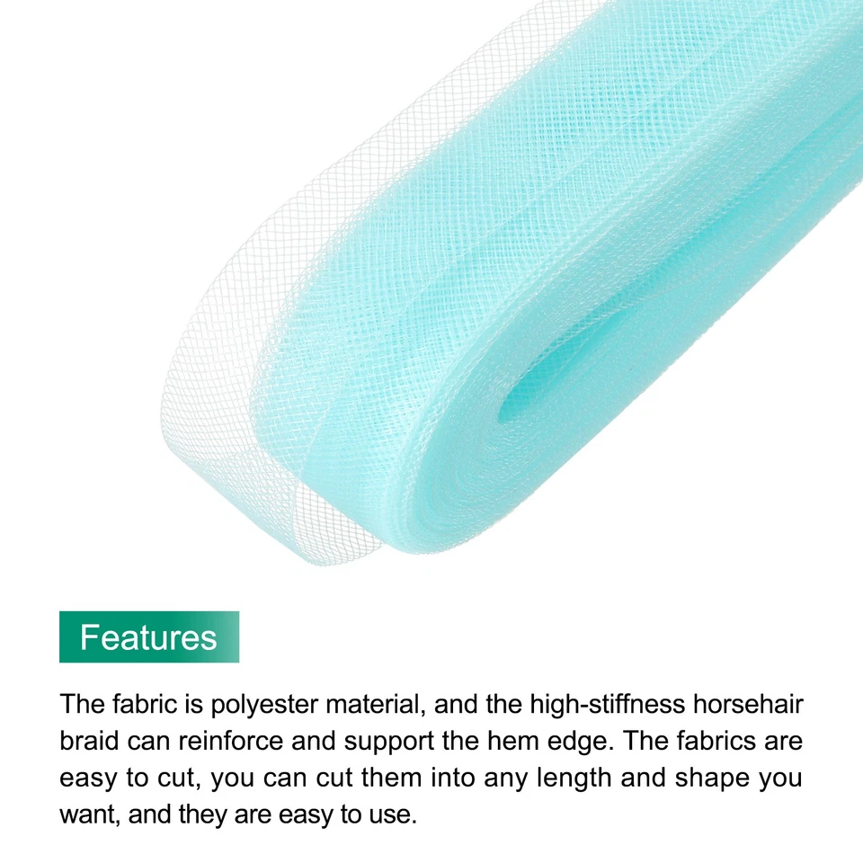 50 Yards Stiff Horsehair Braid 1 Inch Wide for Polyester Pale Blue Foto 4 de 4