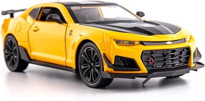 Camaro Bumblebee   1:32 Scale Alloy Diecast Model Pull Back Toy Car Sound Light 