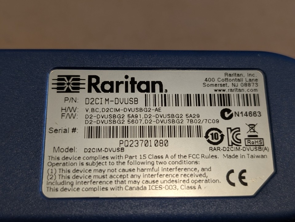 Raritan D2CIM-DVUSB Dual Enhanced VGA Interface Module Dongle For ...