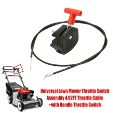 Universal Lawn Mower Throttle Switch Assembly 4.92FT Throttle Cable+with Handle