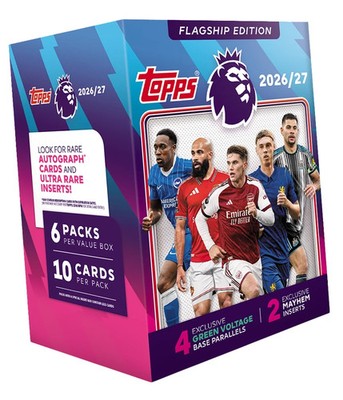 2026 TOPPS FLAGSHIP ENGLISH PREMIER LEAGUE VALUE BLASTER BOX EPL Presale QTY