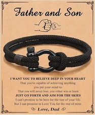 To My Son Bracelet Gifts from Dad, Valentines Christmas Birthday Father Daday...